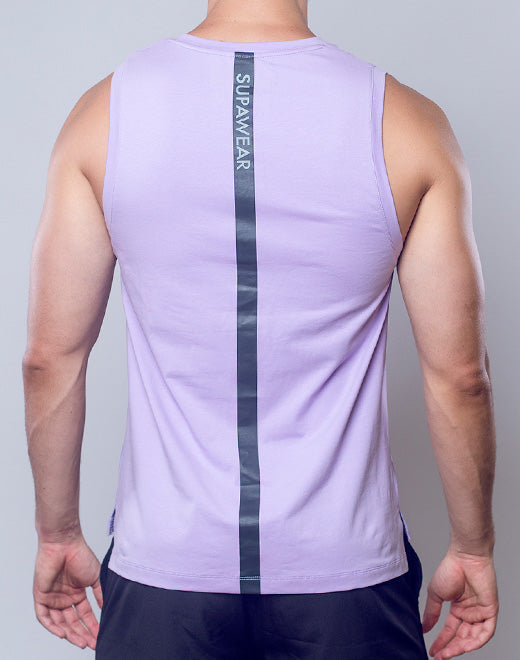 Solid & Mesh Tanktop - Purple Heather