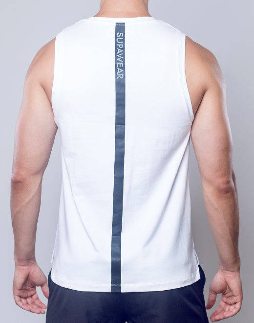 Solid & Mesh Tanktop - White