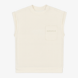 Débardeur en tissu éponge - Blanc cassé