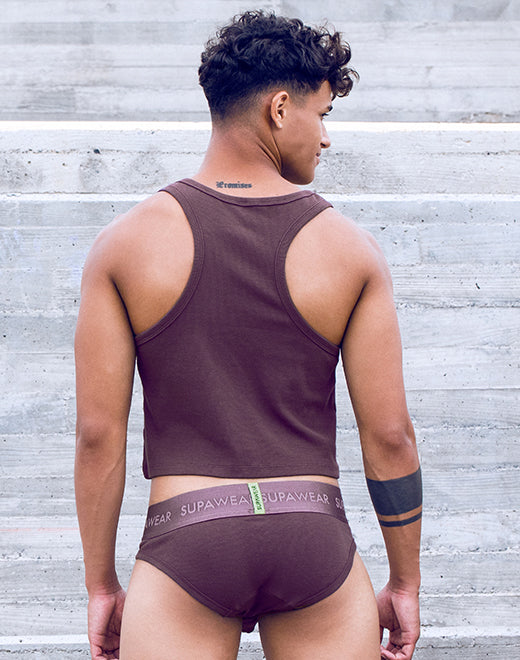 Ribbed Brief Underwear - Peppercorn