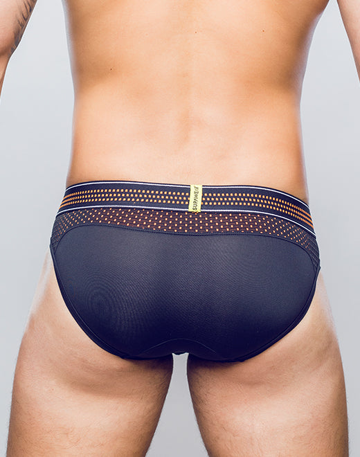 Neon Mesh Brief Underwear - Neon Orange