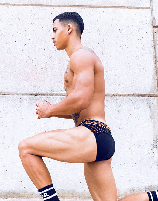 Neon Mesh Brief Underwear - Neon Orange