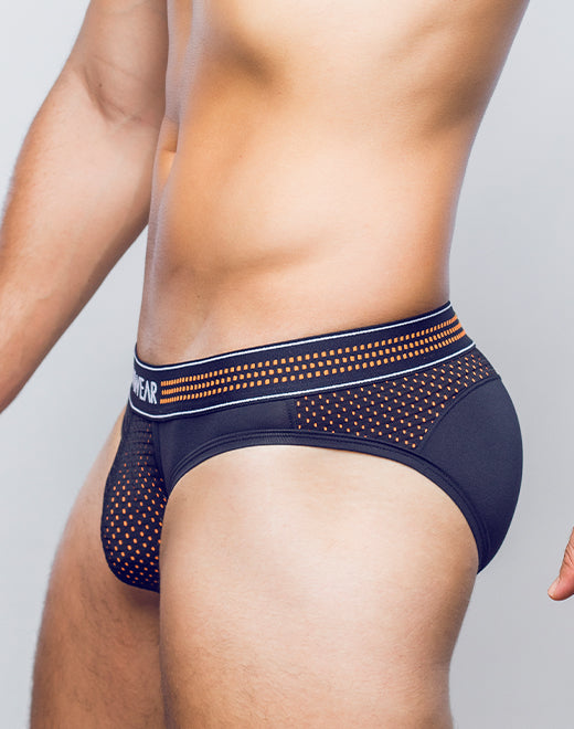 Neon Mesh Brief Underwear - Neon Orange