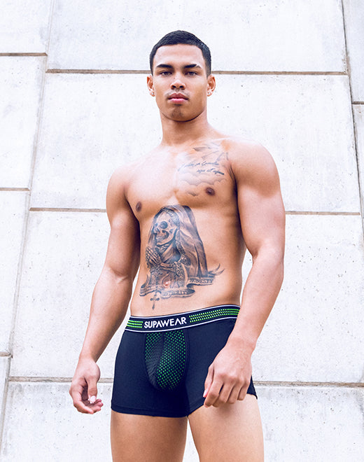 Neon Mesh Trunk Underwear - Neon Green