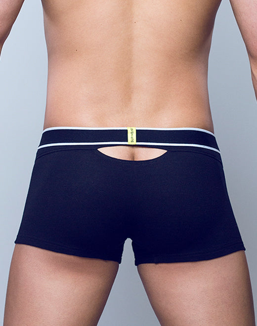 Ribbed Slashed Trunk Underwear - Black