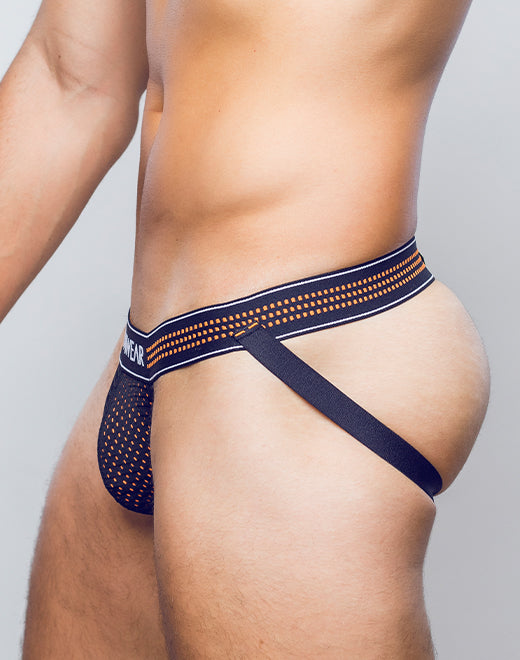 Neon Mesh Jockstrap Underwear - Neon Orange