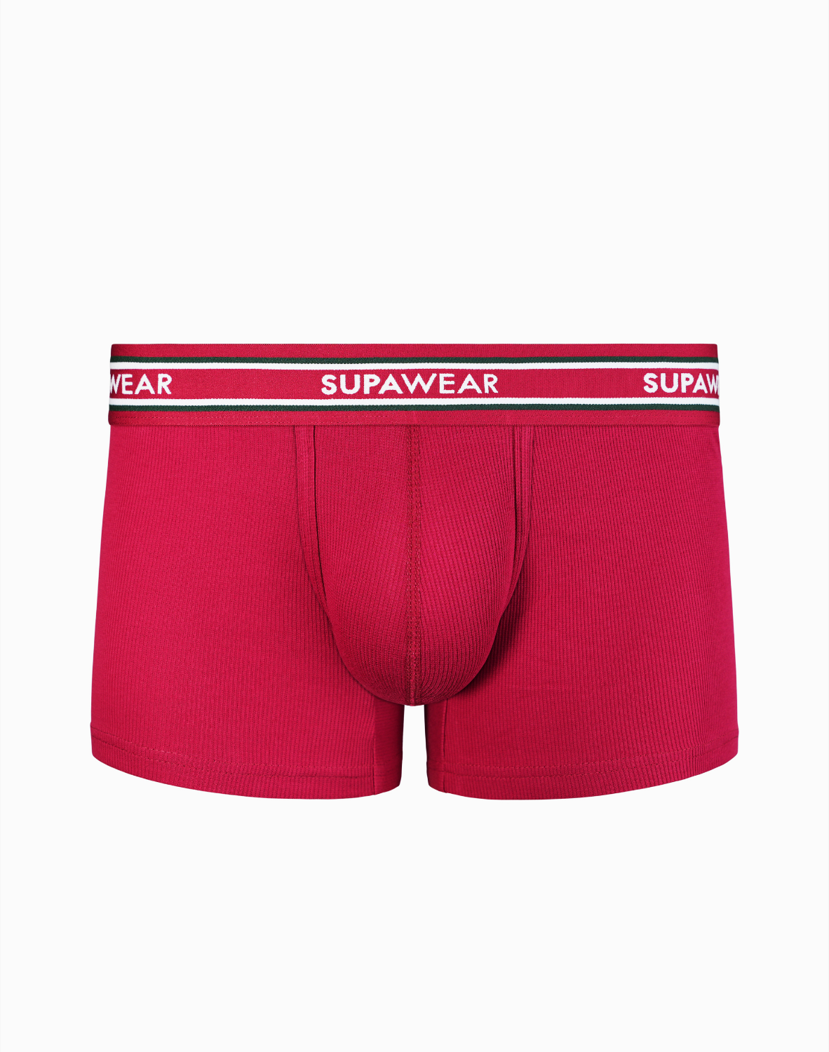 Ribbed Varsity Trunk Underwear - Red