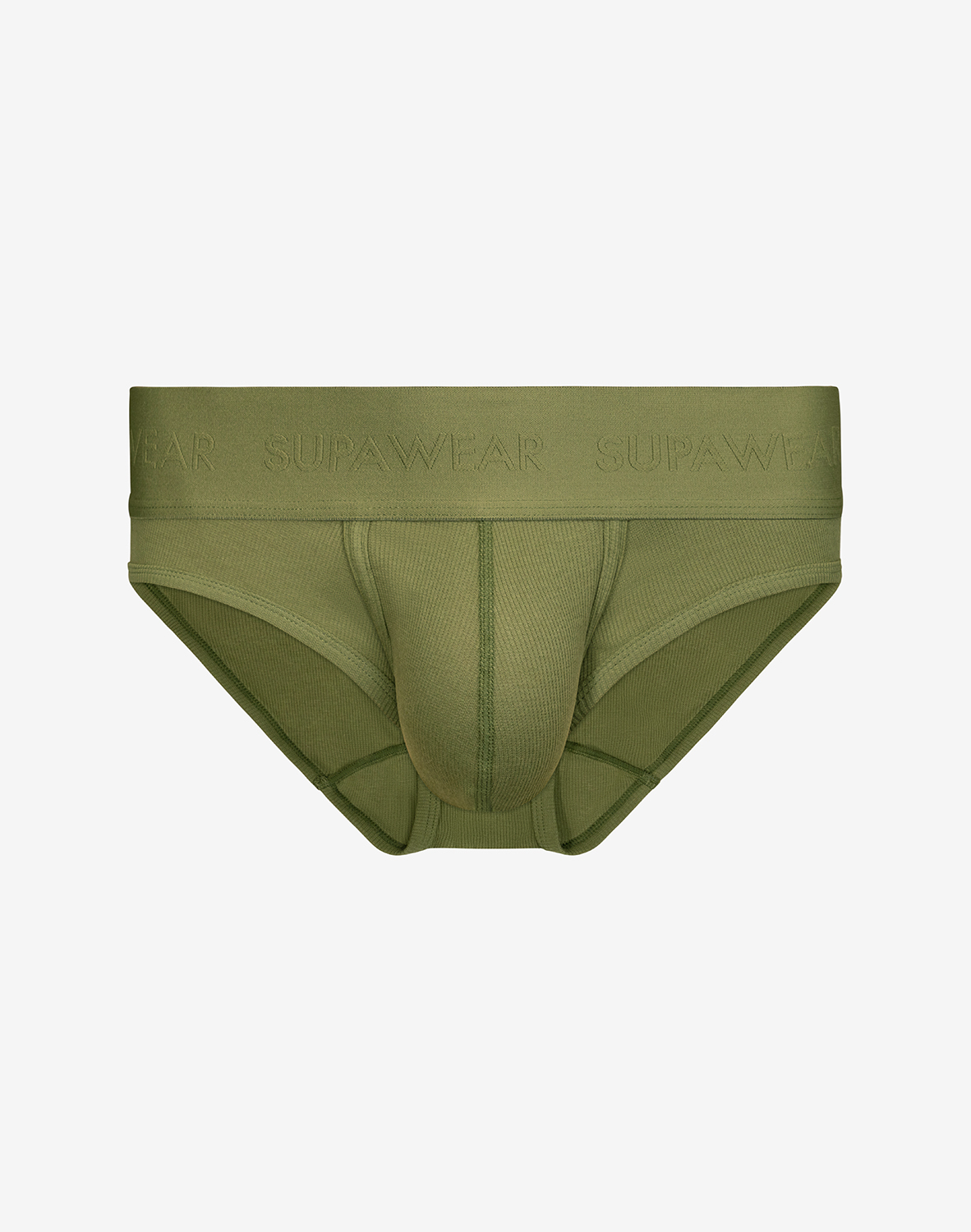 Ribbed Brief Underwear - Green