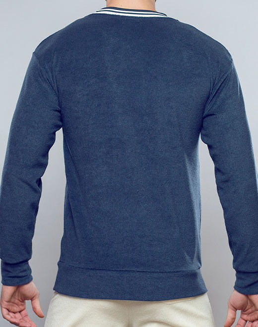 Terry Towelling Sweater  -  Navy | SUPAWEAR | Sweaters