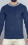Terry Towelling Sweater  -  Navy | SUPAWEAR | Sweaters
