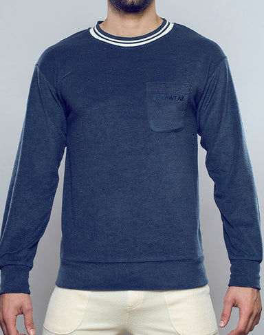 Terry Towelling Sweater  -  Navy | SUPAWEAR | Sweaters