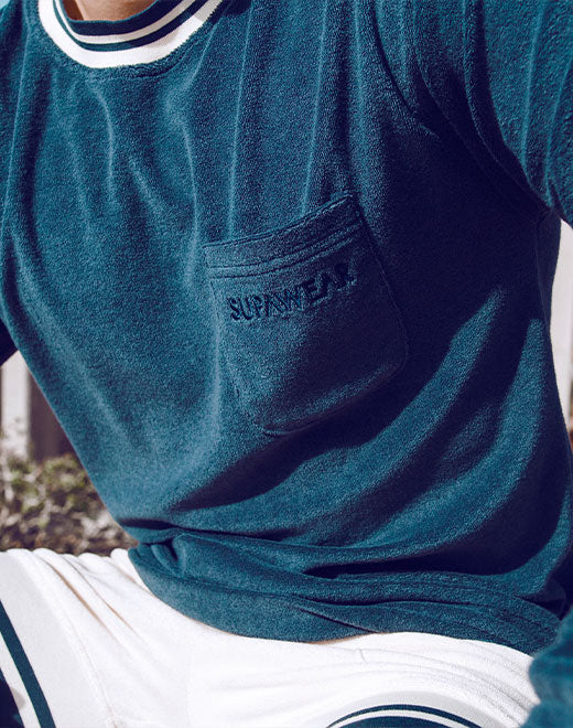 Terry Towelling Sweater  -  Navy | SUPAWEAR | Sweaters