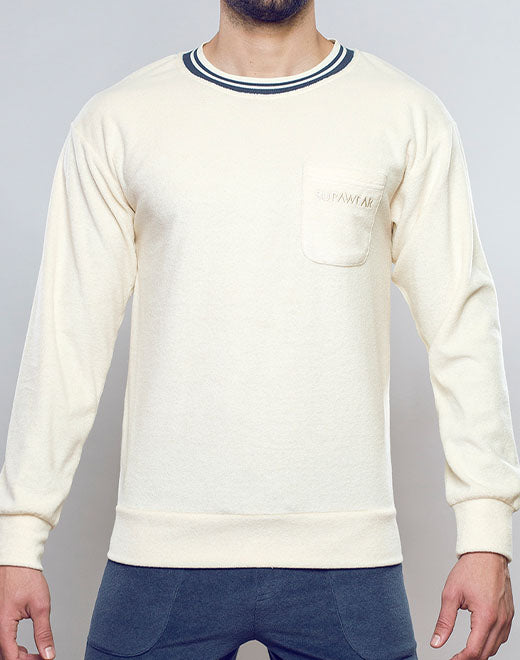 Terry Towelling Sweater  -  Off White | SUPAWEAR | Sweaters