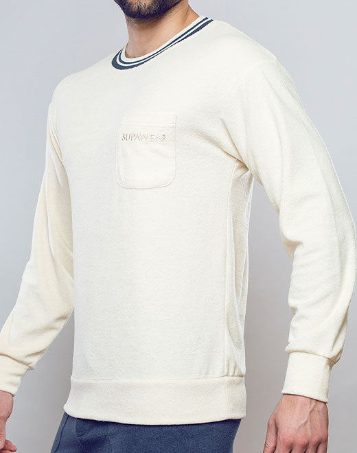 Terry Towelling Sweater  -  Off White | SUPAWEAR | Sweaters