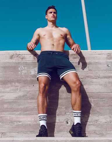 Terry Towelling Shorts  -  Navy | SUPAWEAR | Shorts Gymwear