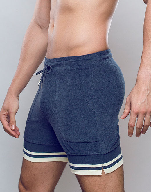 Terry Towelling Shorts  -  Navy | SUPAWEAR | Shorts Gymwear