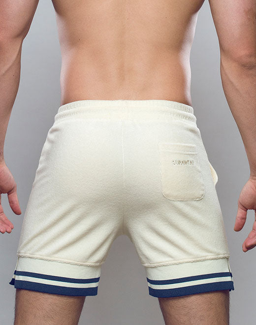 Terry Towelling Shorts  -  Off White | SUPAWEAR | Shorts Gymwear