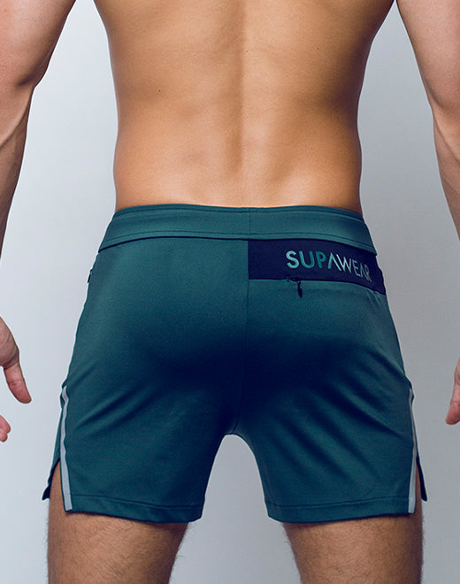Running Shorts - Boost Green | SUPAWEAR | Shorts Gymwear