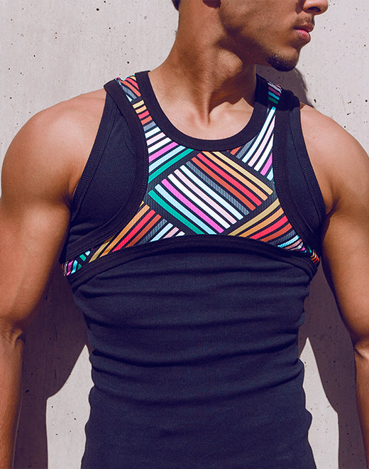 Ribbed Singlet - Black