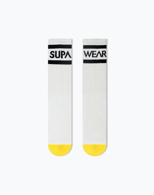 SUPA Crew Socks - White | SUPAWEAR | Socks