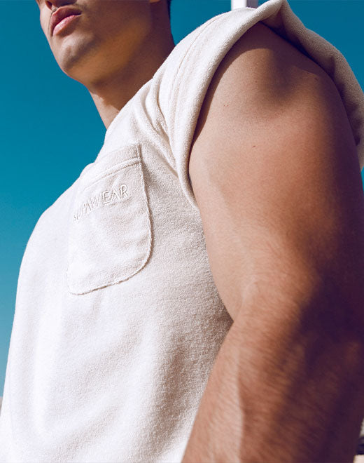 Terry Towelling Tank  -  Off White | SUPAWEAR | Singlets &amp; Tanks