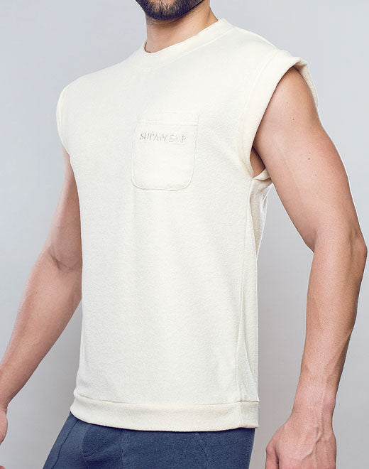 Terry Towelling Tank  -  Off White | SUPAWEAR | Singlets &amp; Tanks
