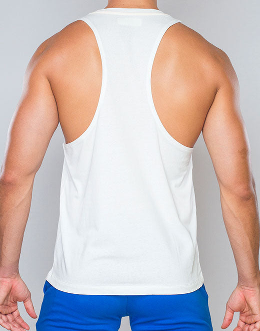 Racer Back Singlet - Grey White