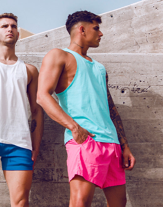 Racer Back Singlet - Turquoise Blue