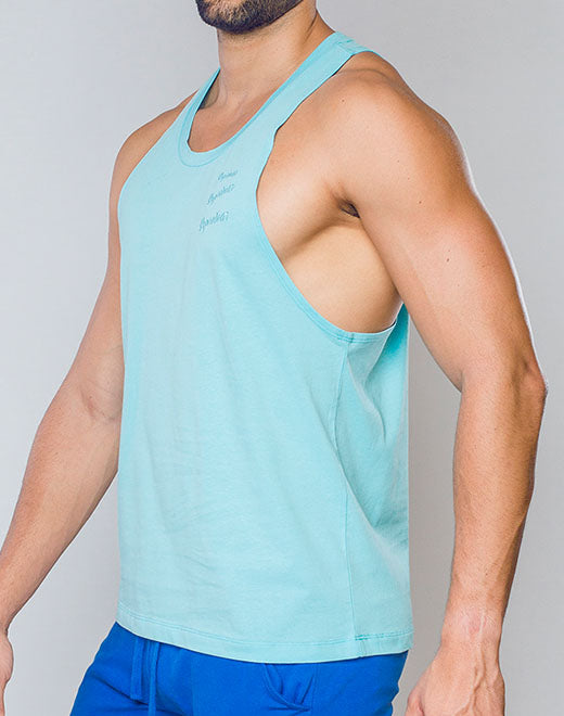 Racer Back Singlet - Turquoise Blue